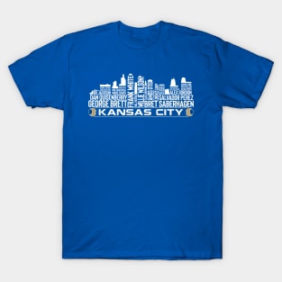 Kansas City Baseball Team All Time Legends, Kansas City Skyline T-Shirt